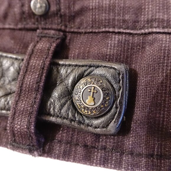 Elvis Jesus Leather Denim Mens Black Medium Biker Jacket - Picture 7 of 16